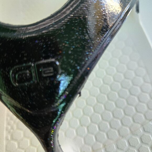 Spenco Fusion 2 Black Sparkle Flip Flop Thong Sandals Orthotic Cushioned Size 7 - Picture 6 of 7